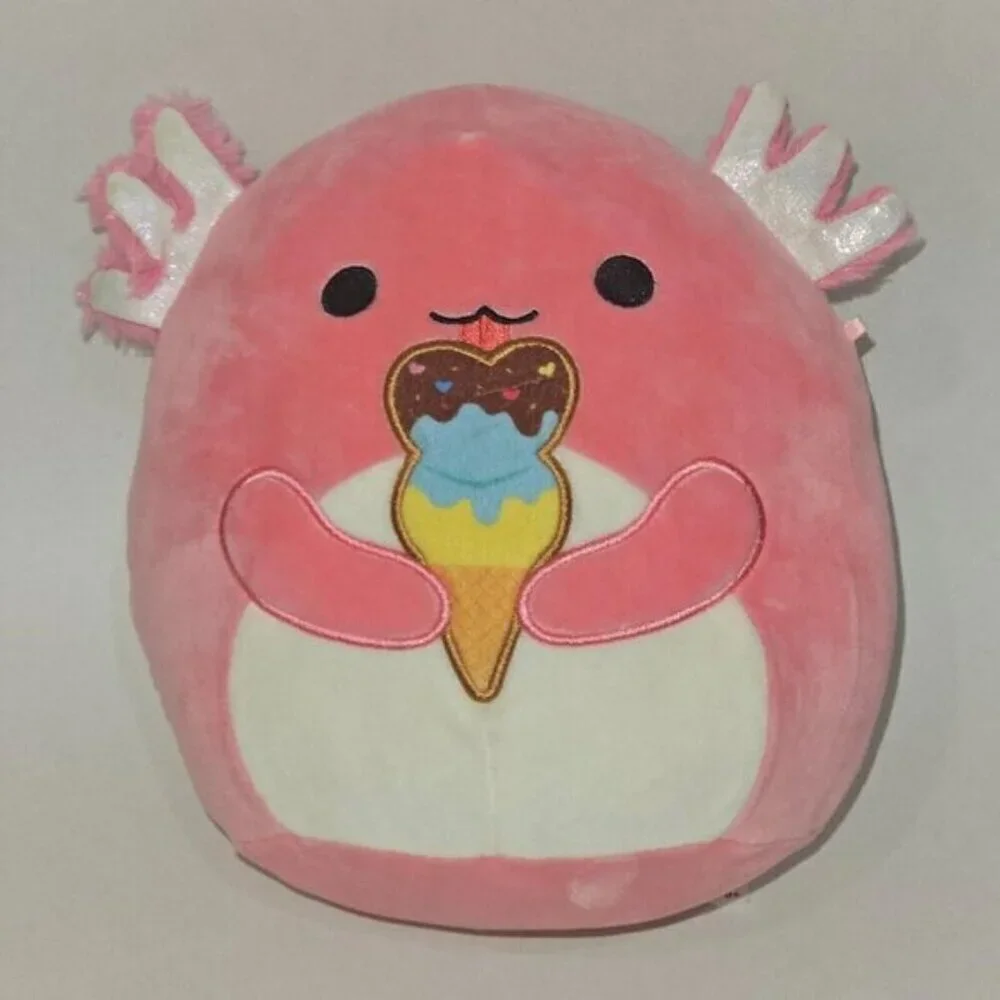 Squishmallows Archie Pink Axolotl Eating Ice cream 9